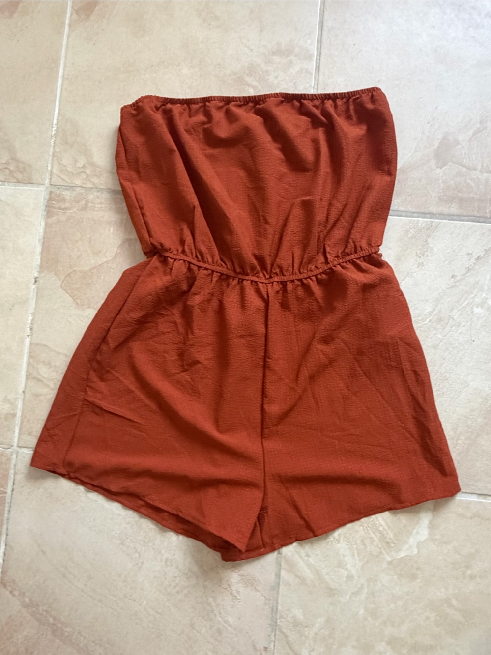 Women's Rust Elastic-Waist romper brand new never worn